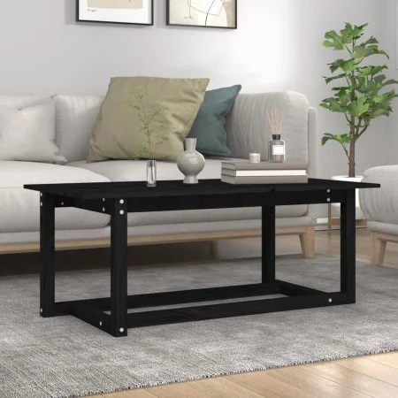 Couchtisch aus massivem schwarzem Kiefernholz, 110 x 55 x 45 cm von vidaXL, Couchtisch - Ref: Foro24-822171, Preis: 78,03 €, ...