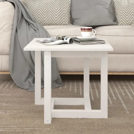 Couchtisch aus massivem weißem Kiefernholz, 50 x 50 x 45 cm von vidaXL, Couchtisch - Ref: Foro24-822173, Preis: 48,80 €, Raba...
