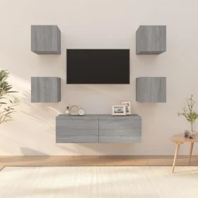 Juego de muebles de pared para TV contrachapado gris Sonoma de vidaXL, Muebles TV - Ref: Foro24-3120303, Precio: 125,83 €, De...