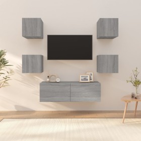 TV-Wandschrank-Set aus grauem Sonoma-Sperrholz von vidaXL, TV-Möbel - Ref: Foro24-3120303, Preis: 127,35 €, Rabatt: %