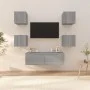 TV-Wandschrank-Set aus grauem Sonoma-Sperrholz von vidaXL, TV-Möbel - Ref: Foro24-3120303, Preis: 125,83 €, Rabatt: %