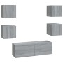 TV-Wandschrank-Set aus grauem Sonoma-Sperrholz von vidaXL, TV-Möbel - Ref: Foro24-3120303, Preis: 127,35 €, Rabatt: %