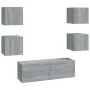 TV-Wandschrank-Set aus grauem Sonoma-Sperrholz von vidaXL, TV-Möbel - Ref: Foro24-3120303, Preis: 125,83 €, Rabatt: %