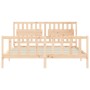 Estructura de cama de matrimonio con cabecero madera maciza