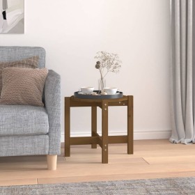 Mesa de centro de madera maciza de pino marrón miel Ø52,5x45 cm de vidaXL, Mesas de centro - Ref: Foro24-822310, Precio: 34,1...
