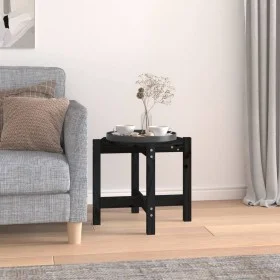 Solid black pine wood coffee table Ø52.5x45 cm by vidaXL, Coffee table - Ref: Foro24-822311, Price: 30,46 €, Discount: %