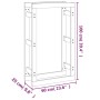 Estante para leña madera maciza de pino marrón miel 60x25x100cm de vidaXL, Accesorios para bolsas y soportes de leña - Ref: F...