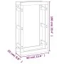 Estante para leña madera maciza de pino marrón miel 60x25x100cm de vidaXL, Accesorios para bolsas y soportes de leña - Ref: F...