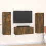 TV-Möbelset 3-teilig aus geräuchertem Eichensperrholz von vidaXL, TV-Möbel - Ref: Foro24-3120233, Preis: 110,16 €, Rabatt: %