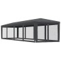 Carpa para fiestas 10 paredes malla HDPE gris antracita 3x12m