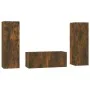 Set de muebles de TV 3 pzas madera contrachapada roble ahumado de vidaXL, Muebles TV - Ref: Foro24-3120233, Precio: 109,08 €,...