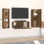 TV-Möbelset 3-teilig aus geräuchertem Eichensperrholz von vidaXL, TV-Möbel - Ref: Foro24-3120233, Preis: 109,08 €, Rabatt: %