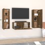 TV-Möbelset 3-teilig aus geräuchertem Eichensperrholz von vidaXL, TV-Möbel - Ref: Foro24-3120233, Preis: 110,16 €, Rabatt: %
