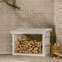 Massives weißes Kiefernholz Holzschuppen 108x64,5x77 cm von vidaXL, Zubehör für Taschen und Brennholzhalter - Ref: Foro24-822...