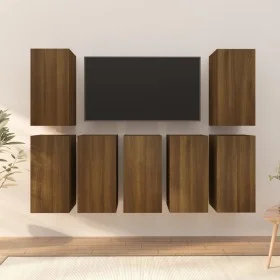 Muebles para TV 7 uds contrachapado roble marrón 30,5x30x60 cm de vidaXL, Muebles TV - Ref: Foro24-3120337, Precio: 168,98 €,...