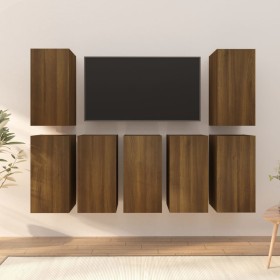 TV furniture 7 pcs brown oak plywood 30.5x30x60 cm by vidaXL, TV Furniture - Ref: Foro24-3120337, Price: 171,03 €, Discount: %