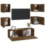 Juego de muebles de pared para TV contrachapado roble ahumado de vidaXL, Muebles TV - Ref: Foro24-3120302, Precio: 115,06 €, ...