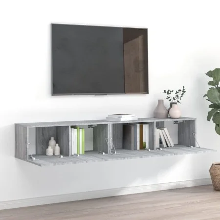 TV-Möbelset 2-teilig Sonoma graues Sperrholz von vidaXL, TV-Möbel - Ref: Foro24-3120282, Preis: 75,95 €, Rabatt: %