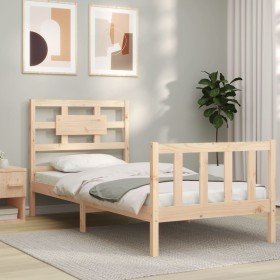 Estructura de cama sin colchón madera maciza de pino 90x200 cm Estructura de cama sin colchón madera maciza de pino 90x200 cm
