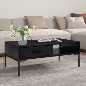 Couchtisch aus massivem schwarzem Kiefernholz, 90 x 50 x 35 cm von vidaXL, Couchtisch - Ref: Foro24-349930, Preis: 132,42 €, ...