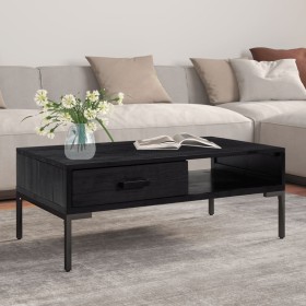 Solid black pine wood coffee table 90x50x35 cm by vidaXL, Coffee table - Ref: Foro24-349930, Price: 138,33 €, Discount: %