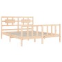 Estructura de cama de matrimonio con cabecero madera maciza