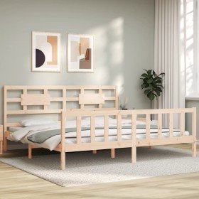Estructura de cama sin colchón madera maciza de pino 200x200 cm Estructura de cama sin colchón madera maciza de pino 200x200 cm