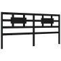 Estructura de cama con cabecero madera maciza negro 200x200 cm