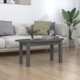 Solid gray pine wood coffee table 80x40x35 cm by vidaXL, Coffee table - Ref: Foro24-822349, Price: 45,85 €, Discount: %