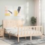 Estructura de cama sin colchón madera de pino blanca 140x200 cm