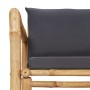 Set de muebles de jardín 2 piezas bambú con cojines gris oscuro
