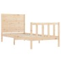 Estructura de cama con cabecero madera maciza