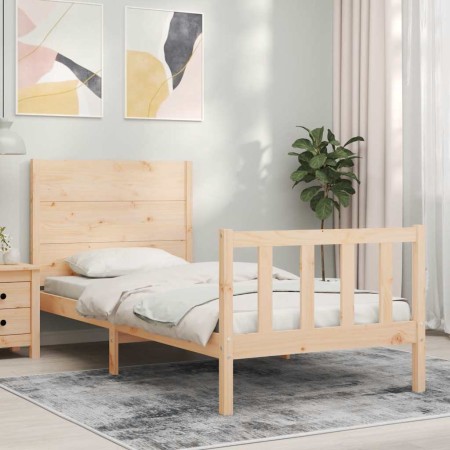 Estructura de cama sin colchón madera maciza de pino 100x200 cm