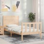 Estructura de cama sin colchón madera maciza de pino 100x200 cm