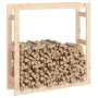 Estante para leña madera maciza de pino 100x25x100 cm de vidaXL, Accesorios para bolsas y soportes de leña - Ref: Foro24-8224...