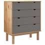 OTTA chest of drawers solid pine wood brown and gray 76.5x39.5x90 cm by vidaXL, Drawers - Ref: Foro24-348583, Price: 129,32 €...
