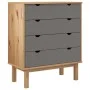 OTTA chest of drawers solid pine wood brown and gray 76.5x39.5x90 cm by vidaXL, Drawers - Ref: Foro24-348583, Price: 127,04 €...