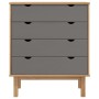 OTTA chest of drawers solid pine wood brown and gray 76.5x39.5x90 cm by vidaXL, Drawers - Ref: Foro24-348583, Price: 129,32 €...