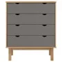 OTTA chest of drawers solid pine wood brown and gray 76.5x39.5x90 cm by vidaXL, Drawers - Ref: Foro24-348583, Price: 127,04 €...