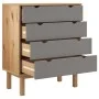 OTTA chest of drawers solid pine wood brown and gray 76.5x39.5x90 cm by vidaXL, Drawers - Ref: Foro24-348583, Price: 127,04 €...