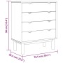 OTTA chest of drawers solid pine wood brown and gray 76.5x39.5x90 cm by vidaXL, Drawers - Ref: Foro24-348583, Price: 129,32 €...