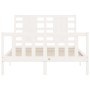 Estructura de cama sin colchón madera de pino blanca 120x200 cm