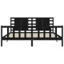 Estructura de cama con cabecero madera maciza negro 200x200 cm