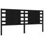 Estructura de cama con cabecero madera maciza negro 200x200 cm