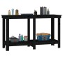 Werkbank aus massivem schwarzem Kiefernholz, 140 x 50 x 80 cm von vidaXL, Arbeitstische - Ref: Foro24-822510, Preis: 131,96 €...