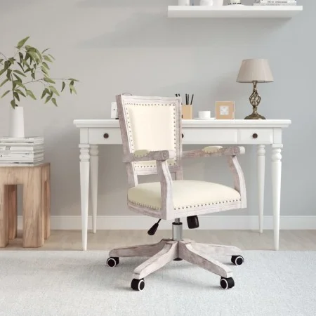 Silla de oficina giratoria de lino de vidaXL, Sillas de oficina - Ref: Foro24-344478, Precio: 281,10 €, Descuento: %