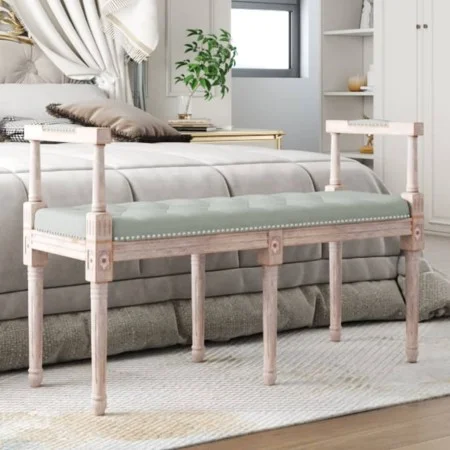Banco de terciopelo gris claro 110x40x70 cm de vidaXL, Bancos - Ref: Foro24-344425, Precio: 116,03 €, Descuento: %