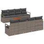 Conjunto de sofá de jardín con cojín 9 pcs Gris Poliratán