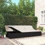 Tumbona convertible con cojines de ratán sintético negro von vidaXL, Betten im Freien - Ref: Foro24-317238, Preis: 403,10 €, ...