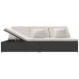 Tumbona convertible con cojines de ratán sintético negro by vidaXL, Outdoor beds - Ref: Foro24-317238, Price: 397,78 €, Disco...